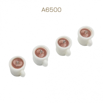 フロッキーチャーム コーヒー 珈琲カップ フロッキー カン付き 樹脂チャーム 約17×22mm（1ヶ）