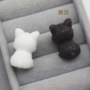 ミニチュア 犬 いぬ ペット 動物 アニマル 小物 置物 樹脂パーツ 約19×23mm（2ヶ）