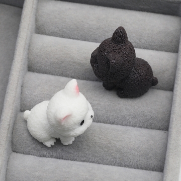 ミニチュア 犬 いぬ ペット 動物 アニマル 小物 置物 樹脂パーツ 約19×23mm（2ヶ）