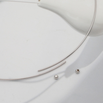 メタルチョーカー ネックレス金具 ワイヤーチョーカー オープンタイプ 約1mm（1ヶ）