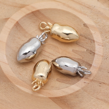 フルーツ＆野菜チャーム 果物 やさいモチーフ ミニチュアフード メタルチャーム 約7×17mm（4ヶ）