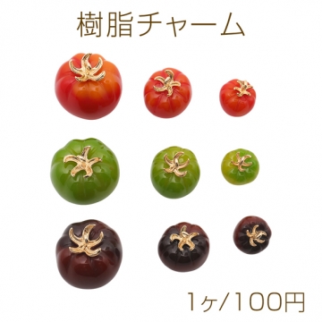 樹脂チャーム トマト 食品サンプル ミニチュアフード カン付き 約22×23mm（1ヶ）
