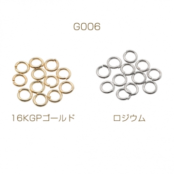 丸カン ゴールド（16KGP）/ロジウム マルカン 接続金具 銅製 約1×6mm（2g）