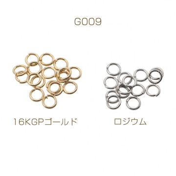 丸カン ゴールド（16KGP）/ロジウム マルカン 接続金具 銅製 約0.8×5mm（2g）