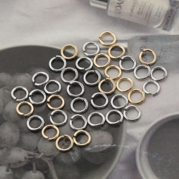 丸カン ゴールド（16KGP）/ロジウム マルカン 接続金具 銅製 約0.8×5mm（2g）