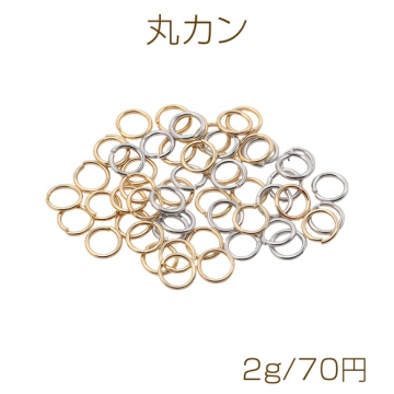 丸カン ゴールド（16KGP）/ロジウム マルカン 接続金具 銅製 約0.7×5mm（2g）