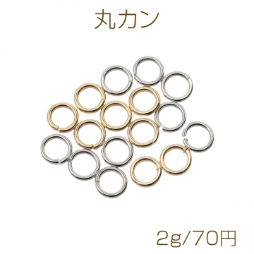 丸カン ゴールド（16KGP）/ロジウム マルカン 接続金具 銅製 約0.6×4mm（2g）