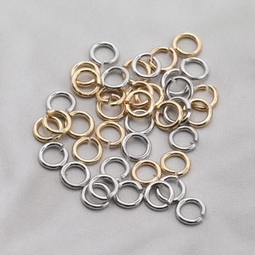 丸カン ゴールド（16KGP）/ロジウム マルカン 接続金具 銅製 約0.6×3.5mm（2g）