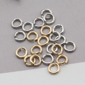 丸カン ゴールド（16KGP）/ロジウム マルカン 接続金具 銅製 約0.6×3mm（2g）