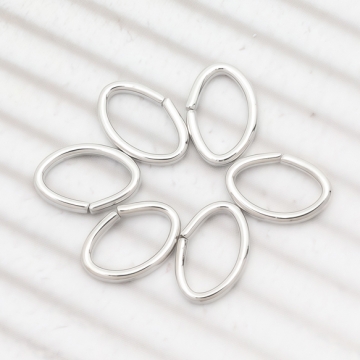 Cカン ゴールド（16KGP）/ロジウム 楕円マルカン 接続金具 銅製 約1×5×7mm（2g）