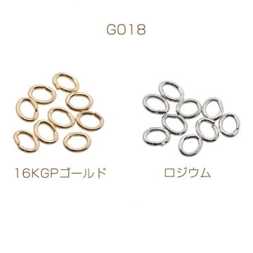 Cカン ゴールド（16KGP）/ロジウム 楕円マルカン 接続金具 銅製 約1×5×7mm（2g）