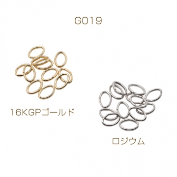 Cカン ゴールド（16KGP）/ロジウム 楕円マルカン 接続金具 銅製 約1×5×6mm（2g）