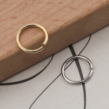 丸カン ゴールド（16KGP）/ロジウム マルカン 接続金具 銅製 約1.2×12mm（20g）