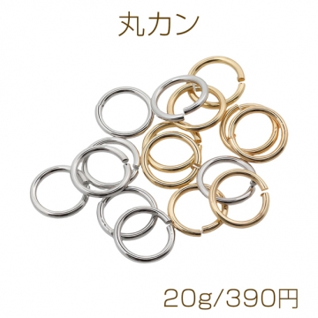 丸カン ゴールド（16KGP）/ロジウム マルカン 接続金具 銅製 約1.2×10mm（20g）