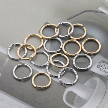 丸カン ゴールド（16KGP）/ロジウム マルカン 接続金具 銅製 約1.2×10mm（20g）