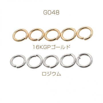 丸カン ゴールド（16KGP）/ロジウム マルカン 接続金具 銅製 約1.2×8mm（20g）