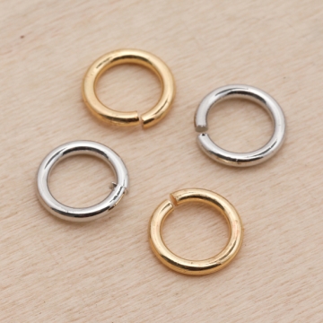 丸カン ゴールド（16KGP）/ロジウム マルカン 接続金具 銅製 約1.2×8mm（20g）