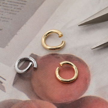 丸カン ゴールド（16KGP）/ロジウム マルカン 接続金具 銅製 約1.2×7mm（20g）