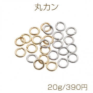 丸カン ゴールド（16KGP）/ロジウム マルカン 接続金具 銅製 約1×6mm（20g）