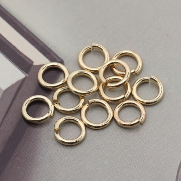 丸カン ゴールド（16KGP）/ロジウム マルカン 接続金具 銅製 約1×6mm（20g）