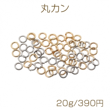 丸カン ゴールド（16KGP）/ロジウム マルカン 接続金具 銅製 約0.7×4mm（20g）