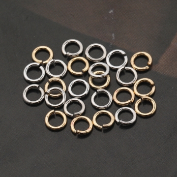 丸カン ゴールド（16KGP）/ロジウム マルカン 接続金具 銅製 約0.7×4mm（20g）