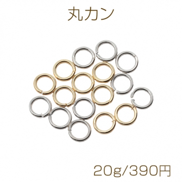 丸カン ゴールド（16KGP）/ロジウム マルカン 接続金具 銅製 約0.6×4mm（20g）