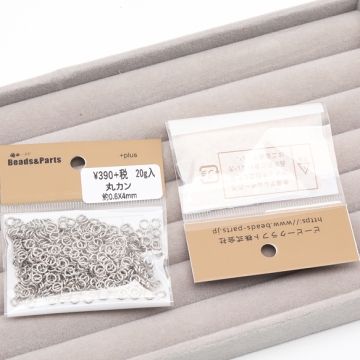 丸カン ゴールド（16KGP）/ロジウム マルカン 接続金具 銅製 約0.6×4mm（20g）