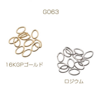Cカン ゴールド（16KGP）/ロジウム 楕円マルカン 接続金具 銅製 約1×5×6mm（20g）