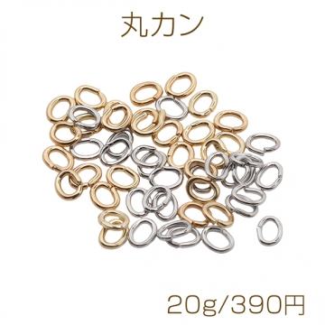 Cカン ゴールド（16KGP）/ロジウム 楕円マルカン 接続金具 銅製 約0.7×3×4mm（20g）