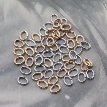 Cカン ゴールド（16KGP）/ロジウム 楕円マルカン 接続金具 銅製 約0.7×3×4mm（20g）