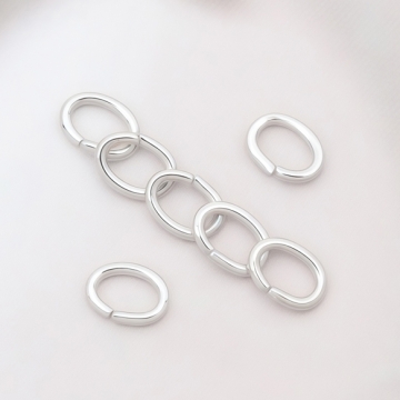 Cカン ゴールド（16KGP）/ロジウム 楕円マルカン 接続金具 銅製 約0.6×3×4mm（20g）
