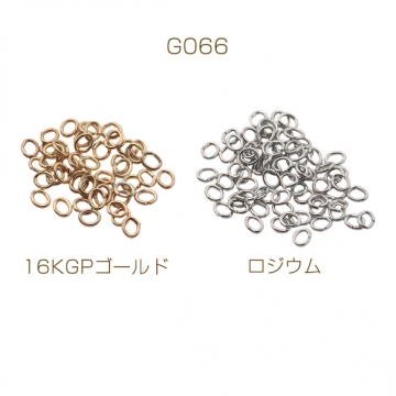 Cカン ゴールド（16KGP）/ロジウム 楕円マルカン 接続金具 銅製 約0.5×2.5×3mm（20g）
