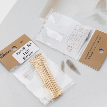 Tピン ゴールド（16KGP）/ロジウム 基礎金具 銅製 約0.6×55mm（5g）