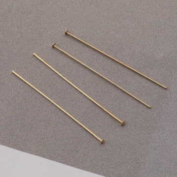 Tピン ゴールド（16KGP）/ロジウム 基礎金具 銅製 約0.5×30mm（5g）