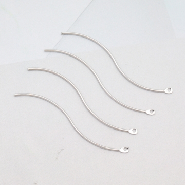 スティックチャーム S字 ウェーブ ゴールド（16KGP）/ロジウム メタルパーツ 約1×45mm（4ヶ）