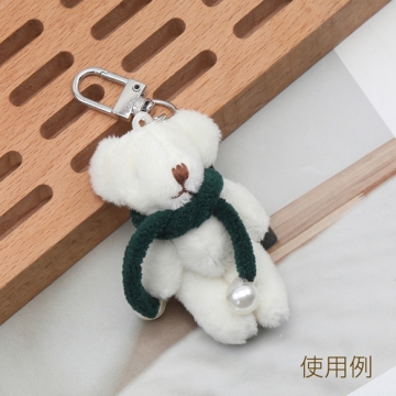 くまチャーム テディベア ミニチュア ぬいぐるみ 紐付き キーホルダー 約3.8×6cm（1ヶ）