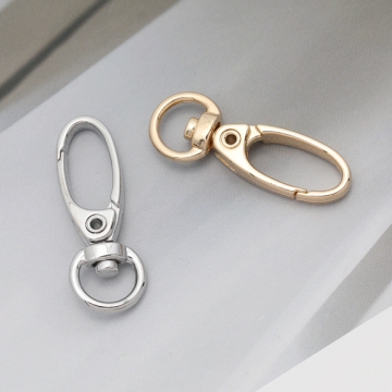 キーホルダー金具 オーバル ゴールド（16KGP）/ロジウム 回転カン付き キーリング 約12.5×35mm（1ヶ）
