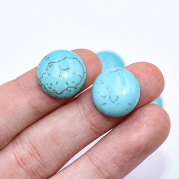 ターコイズ デコパーツ 半円 14mm ブルー【20ヶ】