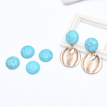ターコイズ デコパーツ 半円 14mm ブルー【20ヶ】